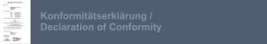 Konformitätserklärung /Declaration of Conformity